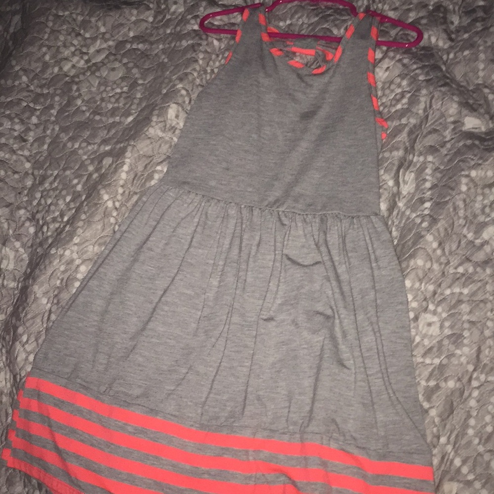 Neon orange and gray dress